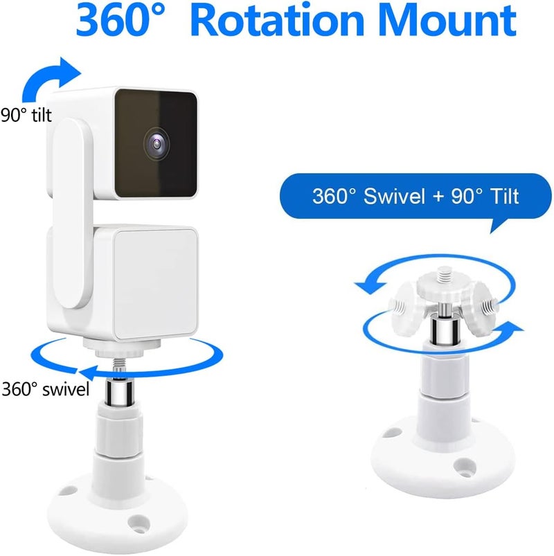 Pefecon Wall Mount for Wyze Cam Pan V3 and Wyze Cam V4 and V3, 2 Pack 360 Degree Swivel Adjustable Bracket for Wyze Camera System (Wyze Camera is Not Included) - Image 3